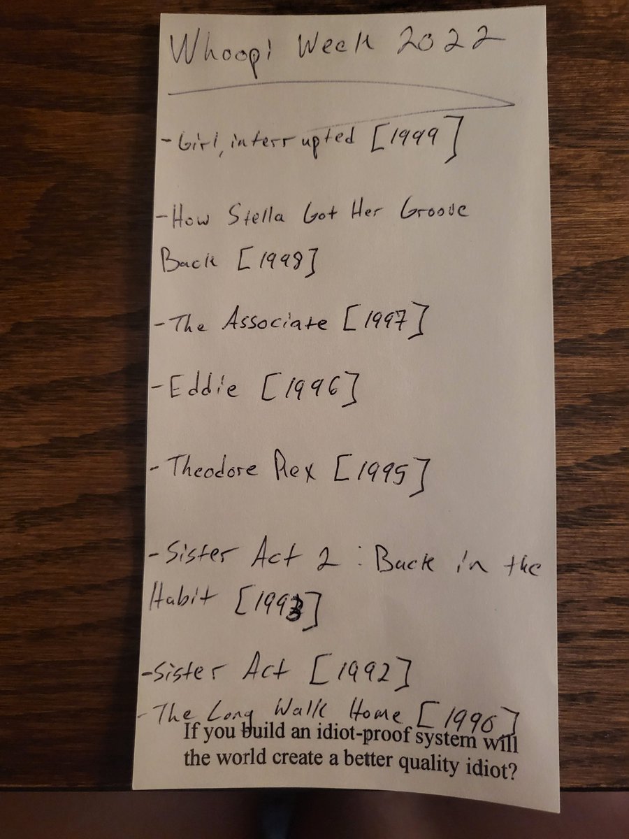 intsurvivorcast's tweet photo. It's that special time of year on the pod, the second annual #WhoopiWeek! We're dedicating entire week diving deep on the films of the unmatchable, Whoopi Goldberg
Look for Eps all next week & watch along! This year's theme is Whoopi in the 90s, pt. II
#WhoopiGoldberg #Whoopi https://t.co/xwLB3JI6II