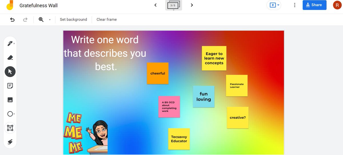 RitikaTyagi06's tweet photo. It was a great session and learned a lot about #Googlecurrents with @jayshree1703,
@DrVishalVaria and @HonapReshma
Thankyou @jrsowash for inspiring this jamboard activity @GEGPune @GEGAhmedabad https://t.co/4d0qY5EZCL