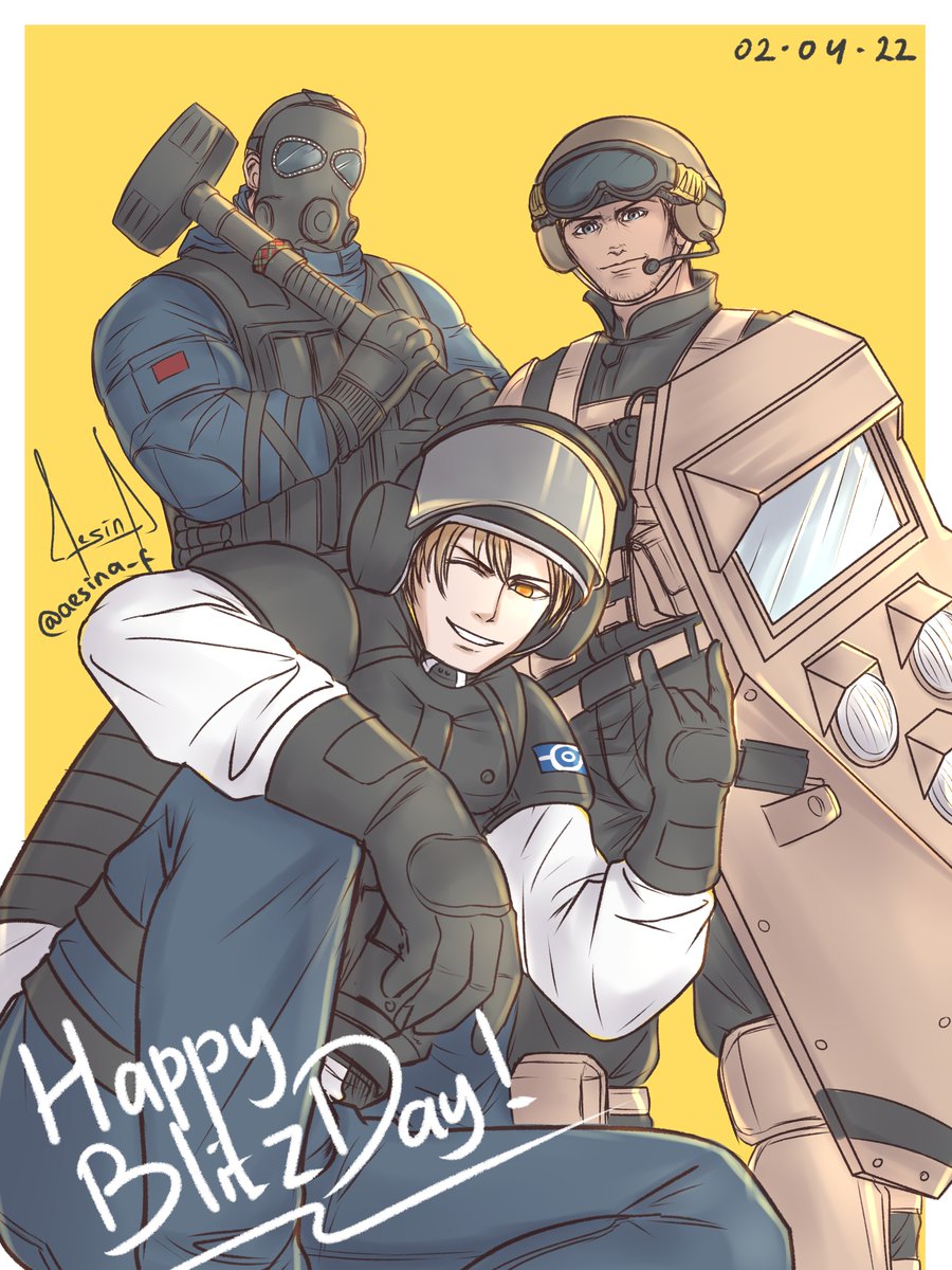 #DailyBlitz day 33
Once again and last, #HappyBlitzDay! 🎉✨
2 Blitz? Why not! Also, happy birthday Sledge!

#R6Community #RainbowSixSiege #R6S #Arknights