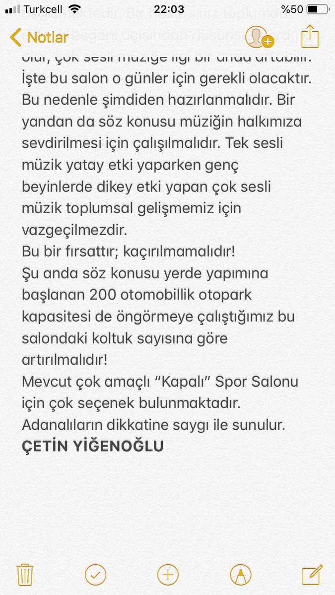 cetin_yigenoglu's tweet photo. ADANA’YI YÖNETENLERE AÇIK ÇAĞRI

(Adana Valisi Sayın Elban, Anakent Belediye Başkanı Sayın Karalar, Seyhan Belediye Başkanı Sayın Akay’ın dikkatine!)

“Kapalı” Spor Salonu çok sesli müzik için konser salonu yapılmalıdır!

Beni tanıyanlar bilir; hayatımı bu güzel kentin, Adana’ https://t.co/lyf4Igpoqm