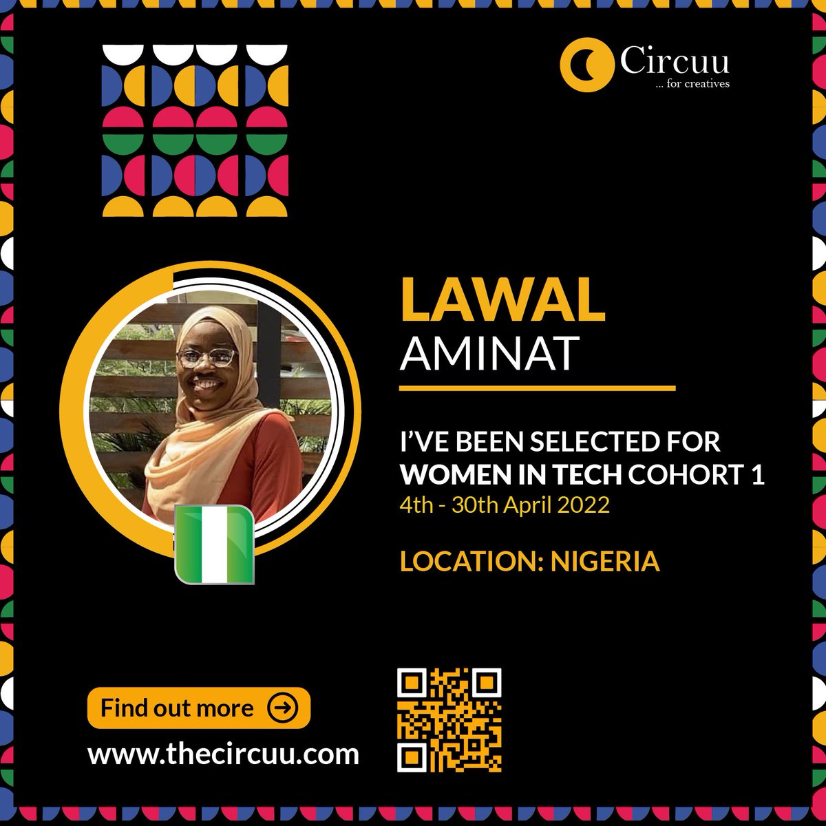 thecircuu's tweet photo. Meet the 100 ladies selected from across Africa for the debut edition of our Women in Tech training starting on the 4th of April.

>> https://t.co/FHmB6665G9

#womenintech #TheCircuu #Tech #women #IWD2022 #FinalDraw #FIFAWorldCup #Kenya #Ghana #Nigeria #SouthAfrica https://t.co/7Nai9yDKzq