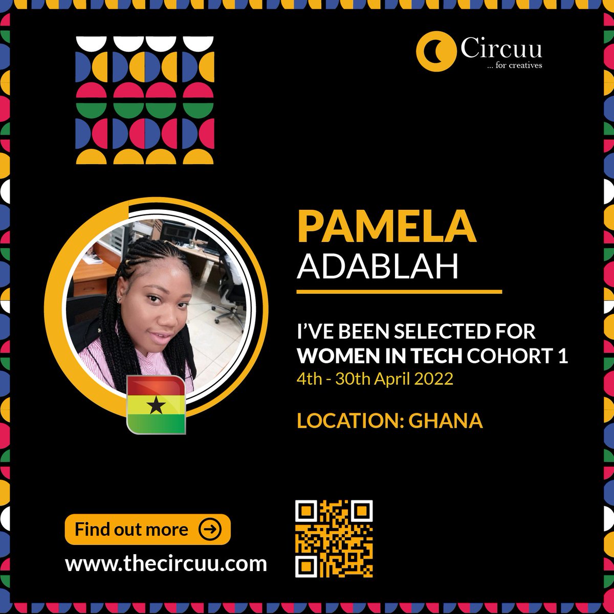 thecircuu's tweet photo. Meet the 100 ladies selected from across Africa for the debut edition of our Women in Tech training starting on the 4th of April.

>> https://t.co/FHmB6665G9

#womenintech #TheCircuu #Tech #women #IWD2022 #FinalDraw #FIFAWorldCup #Kenya #Ghana #Nigeria #SouthAfrica https://t.co/7Nai9yDKzq