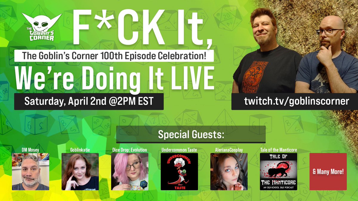 goblinscorner's tweet image. We are live!  Join us