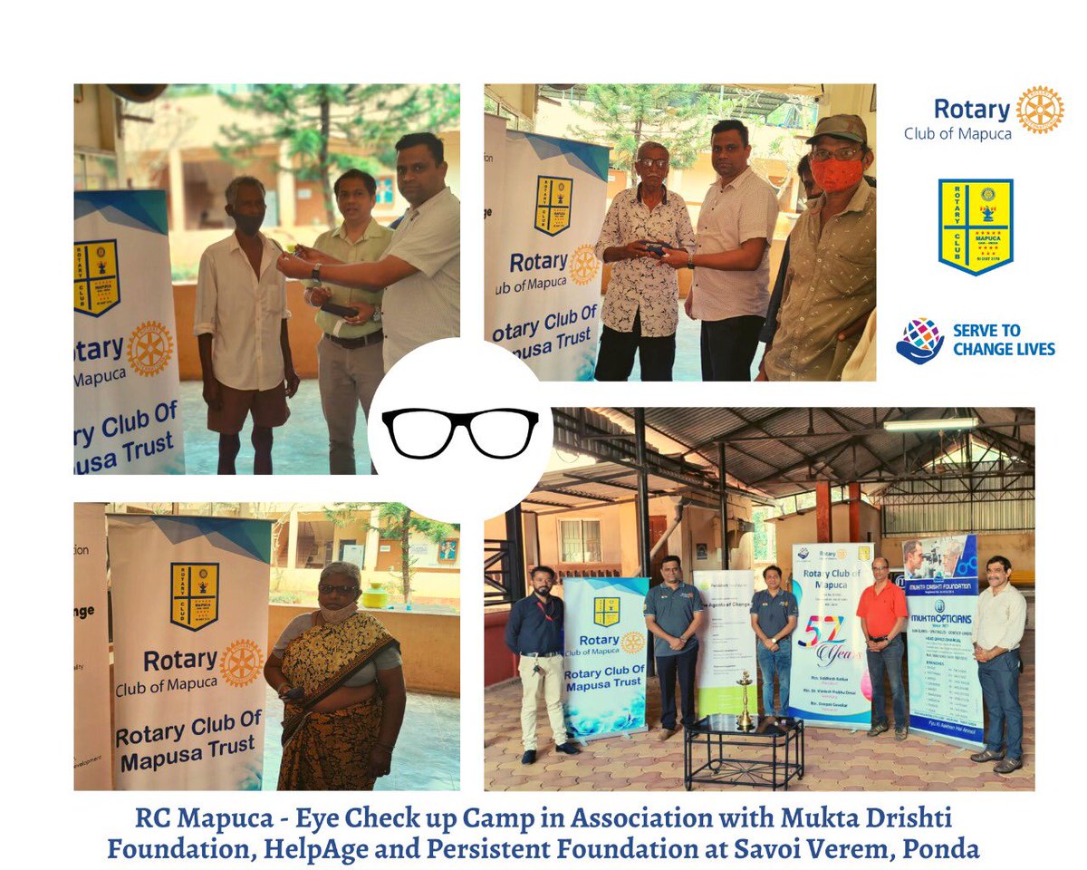 rcmapuca's tweet photo. Life is a boomerang. What you give, you get. π₯
On Sun 13th Mar'22, our club organised an eye check-up cum cataract detection camp at Savoi verem, Ponda in association with Mukta Drishti Foundation, HelpAge India and CSR partner Persistent Foundation. π©
#rotarymapuca https://t.co/QdJP4SYBzm