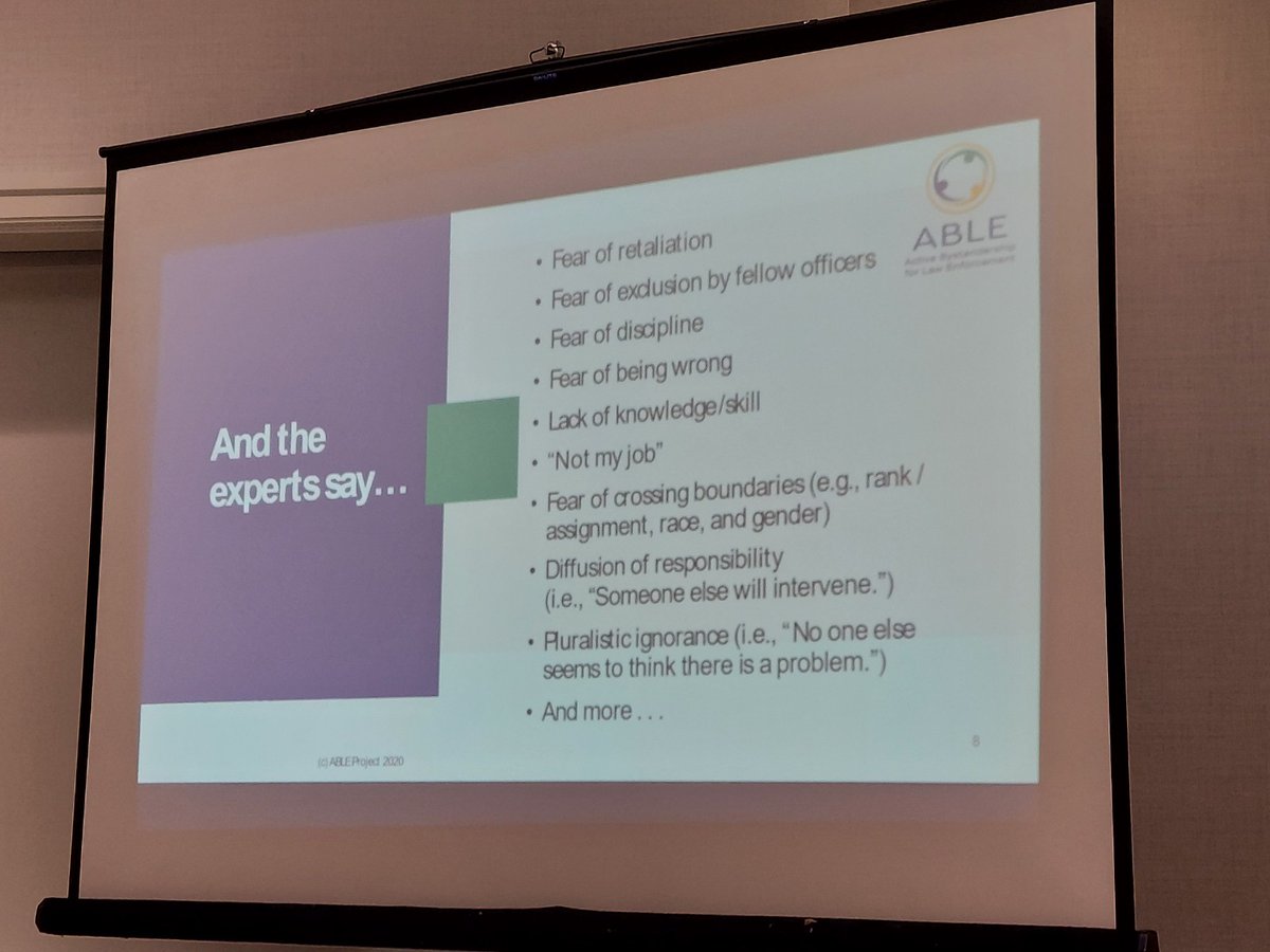 sociablecity's tweet photo. What are the top #inhibitors for #ActiveIntervention? #FearofRetaliation, #FearofDiscipline, #NotmyJob, #DiffusionofResponsibility (“someone else will do it”). Gregory Hanna Jr. #ABLE training at #RHIsummit22 @GeorgetownABLE @CICSGeorgetown https://t.co/RYMSJBpcWY