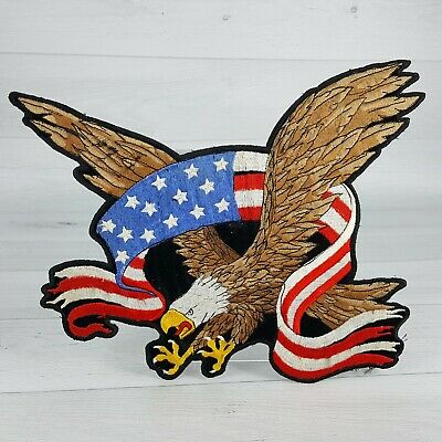 bonusgla's tweet photo. USA Flag Ribbon Banner w Eagle 11 x 8" Embroidered Motorcycle Rider Jacket Patch https://t.co/j4cFsVwKRj https://t.co/fWBjXwBANz
