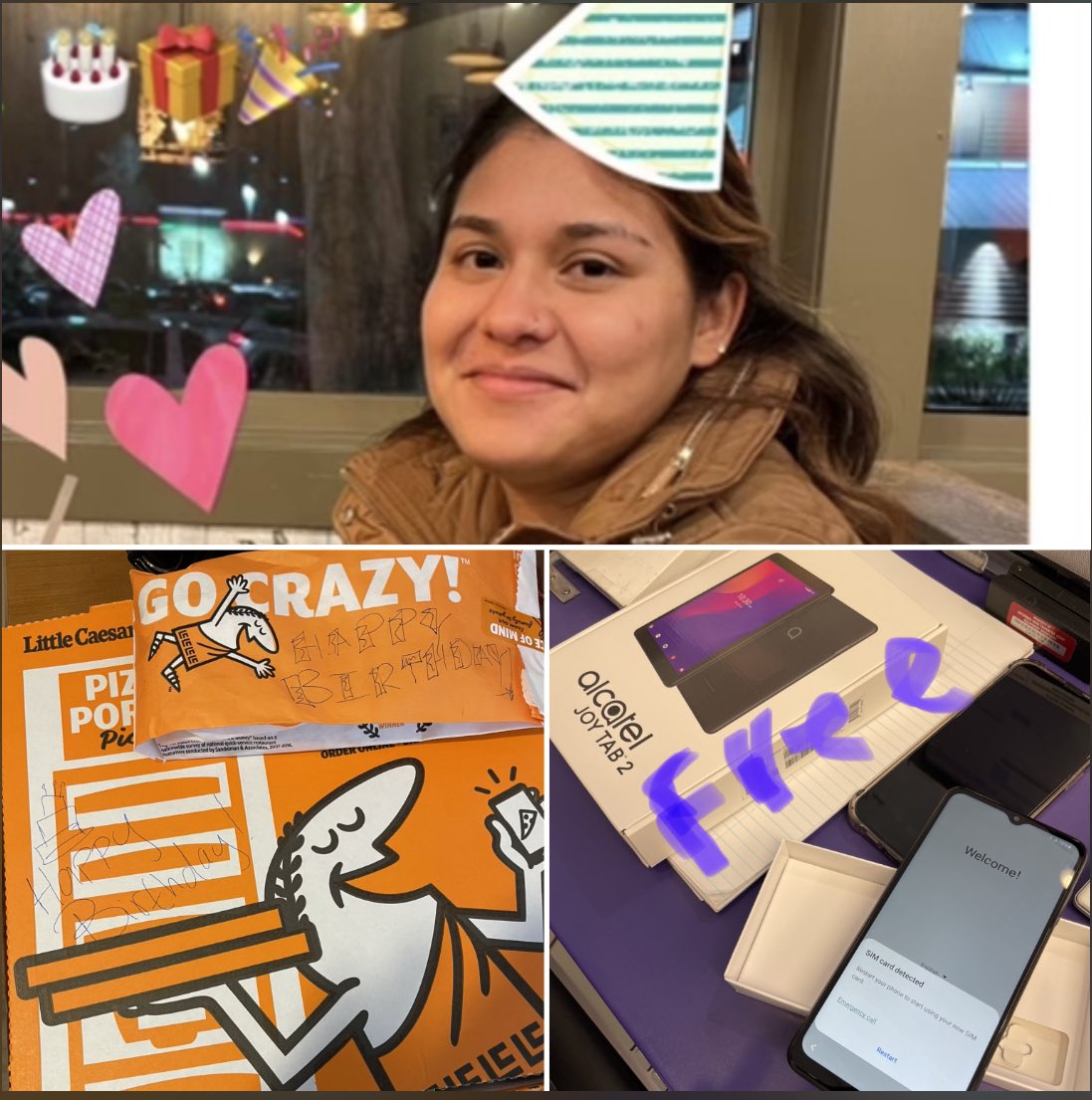 Special Bday 🍕 delivery for Satelite Guadalupe’s March Top Performer, Kelli! Pssst… I heard she giving away FREE TABLETS. 🤩🙌🏼👀🥳