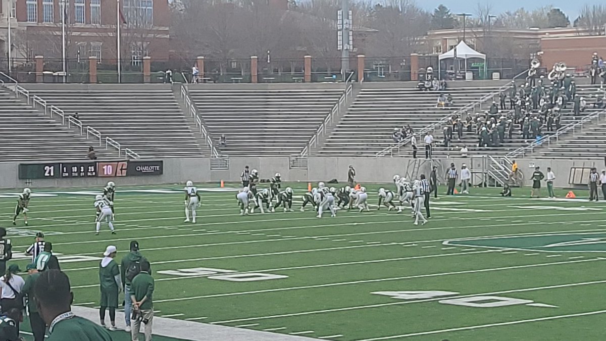 UNCC's spring game. Green and White.