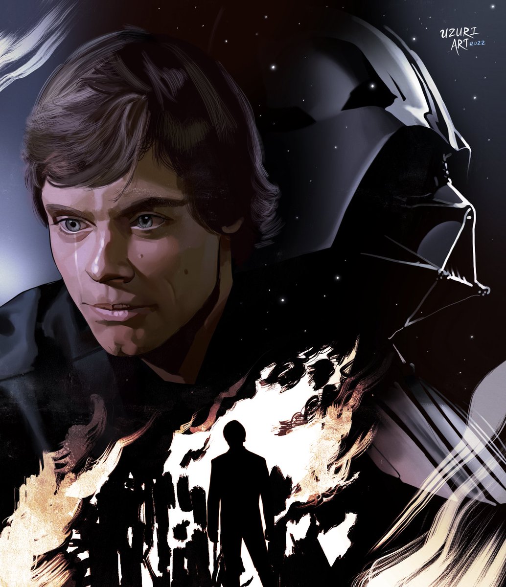 uzuriartonline's tweet photo. My set of portraits focusing on Anakin Skywalker’s arc concludes with redemption and his son, Luke Skywalker. This was such an amazing piece to paint.

@MarkHamill #StarWars #digitalart #fanart https://t.co/lXy4IWfRpw