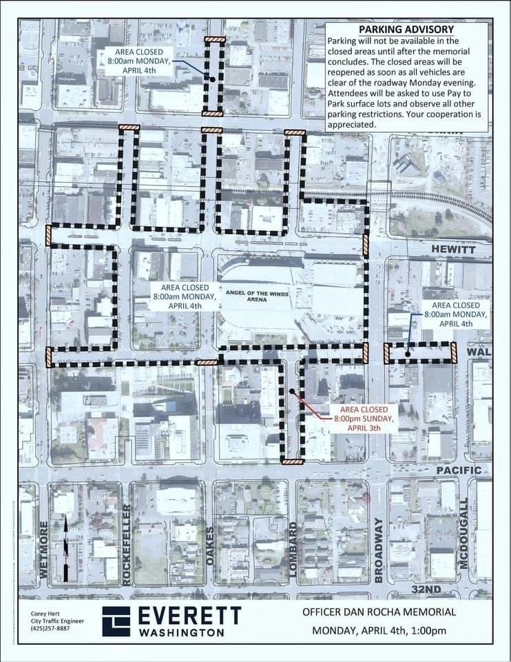 Everett Police on Twitter "Parking for memorial service. Please refer
