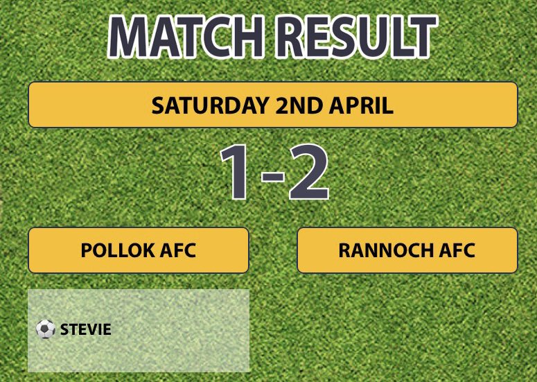 Disappointing end to the league campaign where we just came up short to Rannoch AFC.  We now go away and regroup, and kick us on for the Spring Cup and Pre Season.

Thank you to our sponsor SM Brakes Ltd

#monthelok  ⚫️⚪️⚫️⚪️