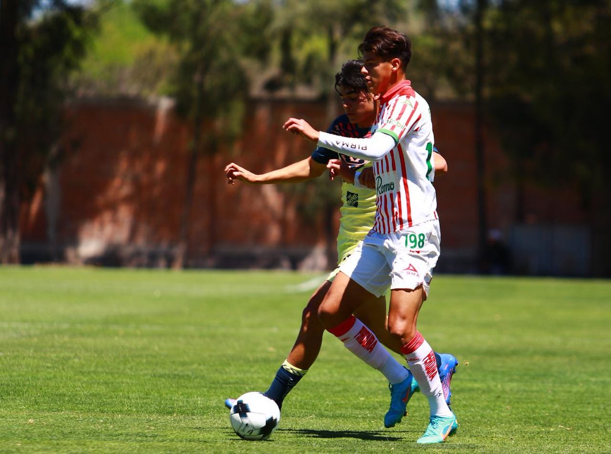 ClubNecaxa's tweet photo. En el segundo compromiso del día en Casa Club, los Rayos #Sub18 igualaron 2-2 ante @America_FB. Ambos goles de nuestro equipo anotados por @Waldomadridq.

#ContiGoNecaxa ⚡ https://t.co/2dLCbrO3s2