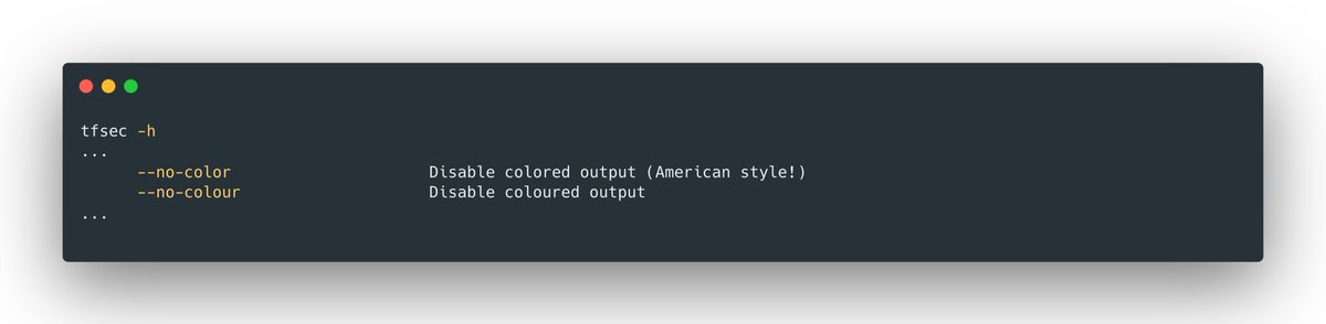 I want to hear the backstory of this <a href="/tfsec_dev/">tfsec</a>. 

First time I saw this and I highly appreciate it! 

Serious Question: Should we write tech releated content in British or American English? Is defaulting to American English an issue for British English speakers?