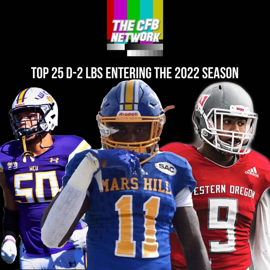 thecfbnetwork's tweet photo. Here are the picks for the CFBNETWORK Top 25 Division II LBs entering the 2022 season https://t.co/5PzEYC1tJ2