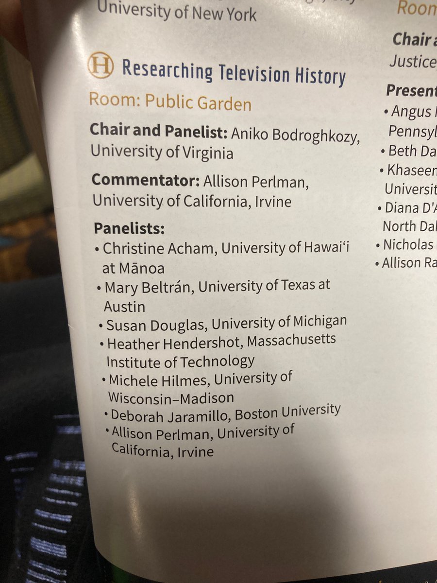 Starting now! “Researching Television Panel” #OAH22