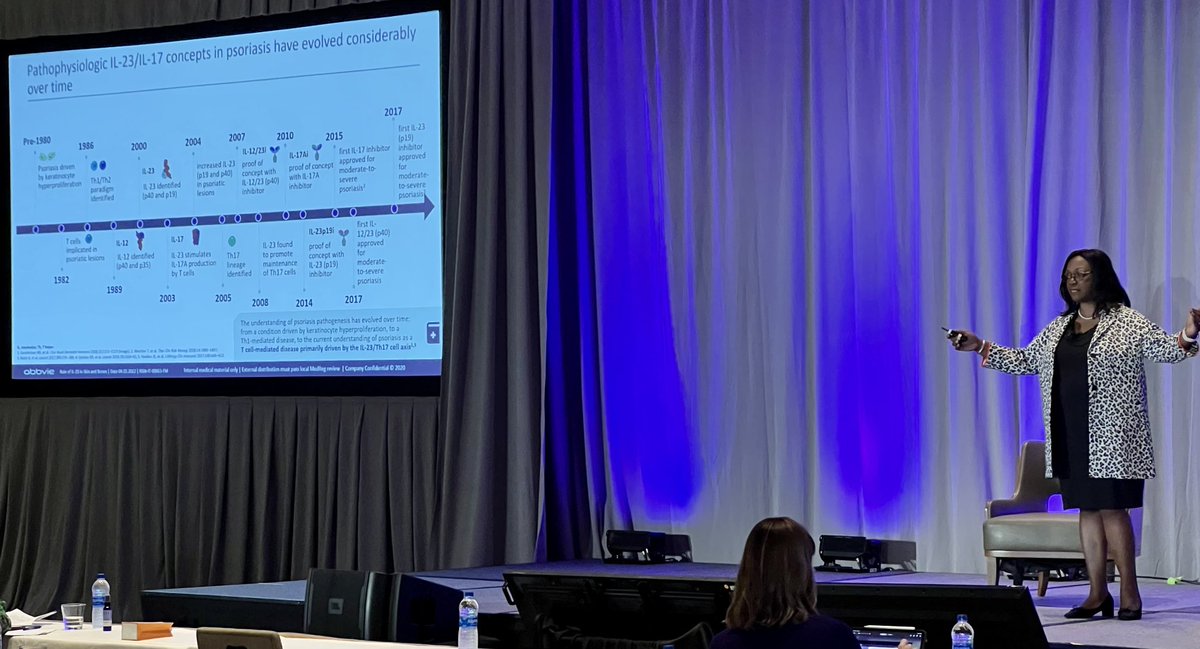 RumorDoc's tweet photo. Dr Grace Wright presents timeline of cytokine ⁦discovery and development in psoriatic disease at AWIR San Diego summit ⁦@Gcwp1035⁩ ⁦@gwenesta_melton⁩ ⁦@AWIRGROUP⁩ #womeninrheum https://t.co/elv1NUVZzz