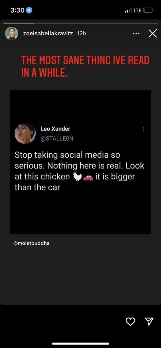 zoe kravitz breaking her silence by posting my roommate on her story 😭