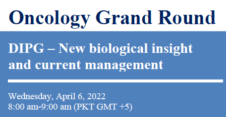 CancerPOINTE's tweet image. 1/2 Zoom lecture - Oncology Grand Round
DIPG – New biological insight and current management.
Presenter - Dr Kenneth Cohen, Prof of
Oncology &amp;amp; Paediatrics,
Wed, April 6, 2022
8-9am Canada time. (PKT GMT +5)
@AKUGlobal @worldSIOP @AsiaSiop @siopafrica @slaop_org