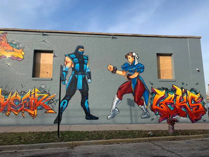 noobde's tweet image. Great article on Chicago murals featuring Mortal Kombat and Street Fighter characters.
chicago.suntimes.com/murals-mosaics…