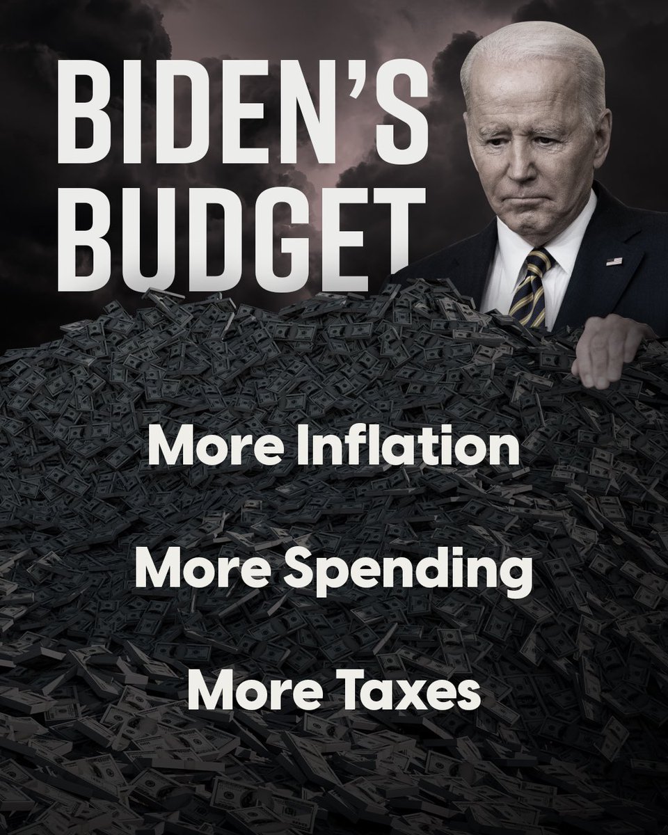 SenateGOP's tweet image. More inflation.

More spending.

More taxes.

Americans can’t afford Biden’s budget.