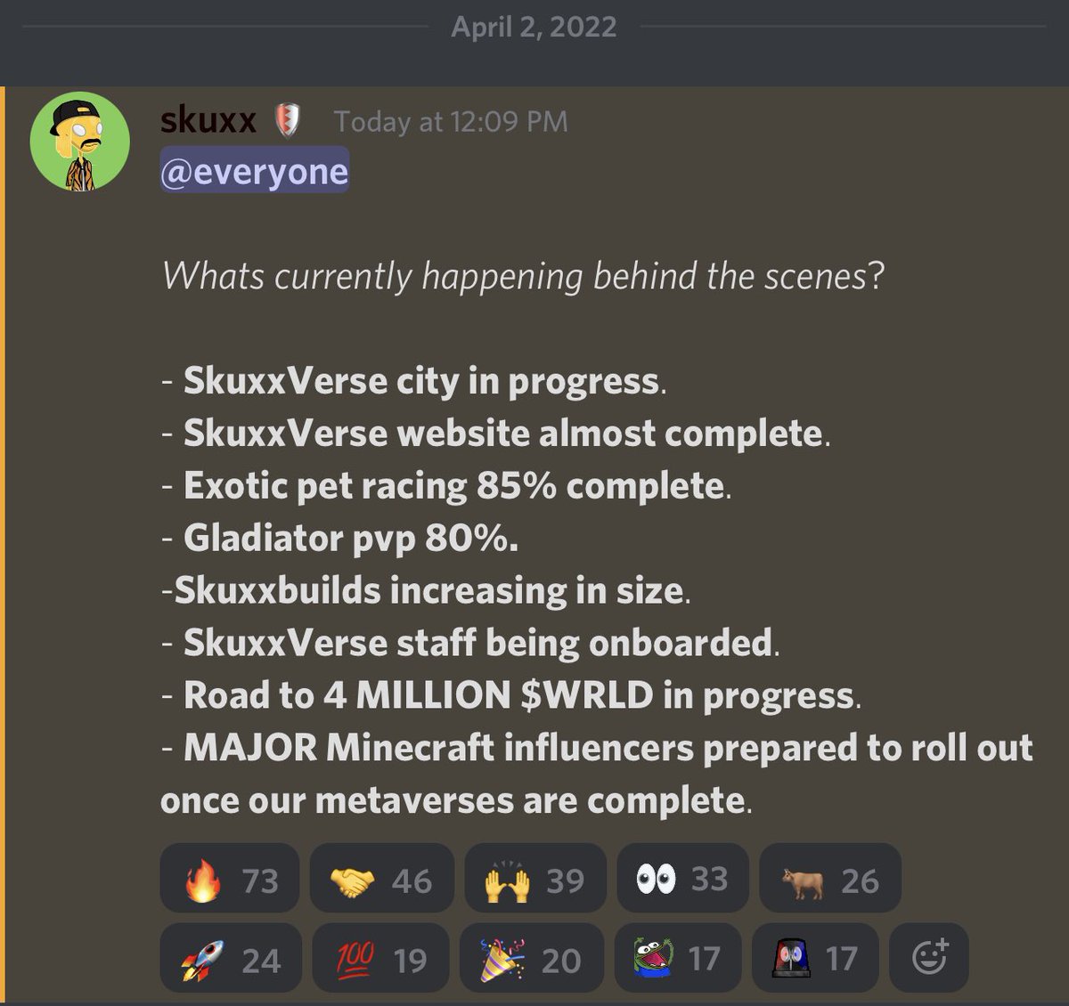 Krateaux's tweet photo. Nice update here from @skuxxverse on this fine Saturday afternoon! https://t.co/NG6Q9rPPrd
