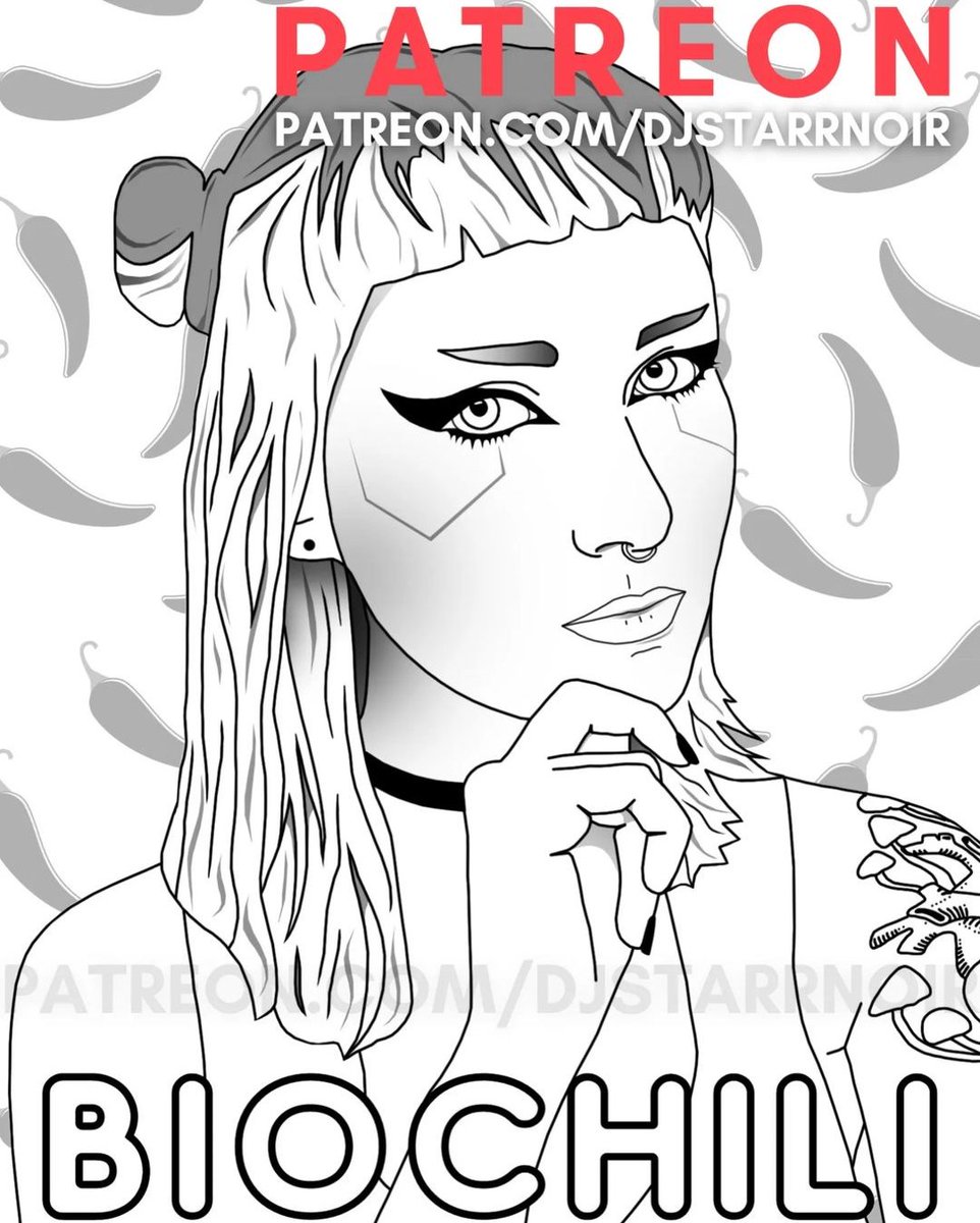 biochili's tweet photo. I'm honored to be included in this coloring book by DJ Starr Noir alongside some incredible DJs! If you'd like to download the whole set or support her work, check out her Patreon! https://t.co/zTSxMYFYMG
#twitch #twitchdj #gothdj #darkalternativemusic #biochili https://t.co/uvEnUeAEFJ