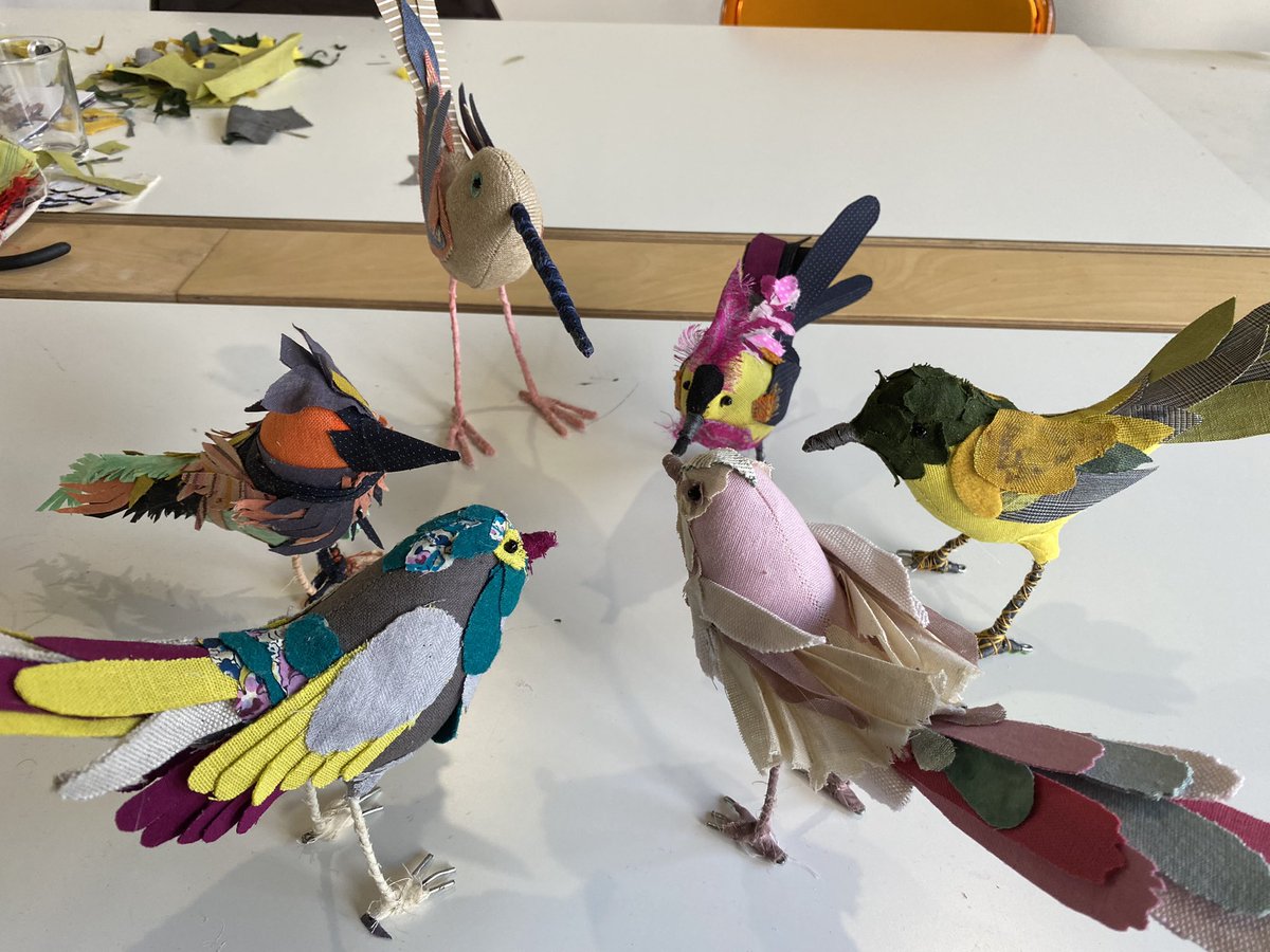RMSTextiles's tweet photo. It’s the start of the holidays and time for the teachers to learn new skills, Miss Reidie and Mrs Coffey had a wonderful time with the amazing Abigail Brown creating Textile birds @RMSforGirls #textiles #birds #stitch https://t.co/NBvaIfqVB1