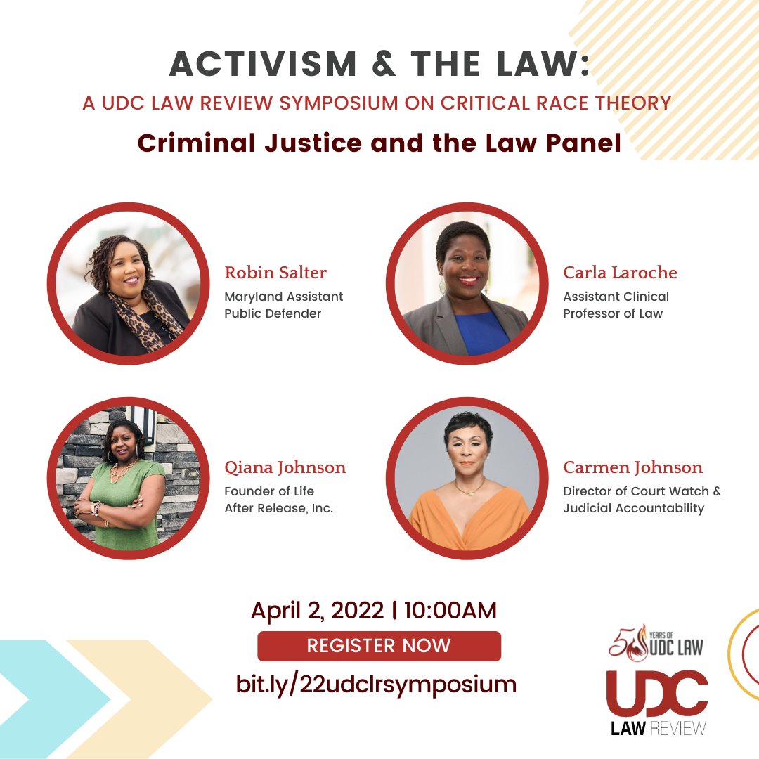 UDC_LawReview's tweet photo. Criminal Justice and the Law panel happening now! @udclaw #udclawreviewsymposium #criminaljustice #udclaw50 https://t.co/EX1cbjGfIq