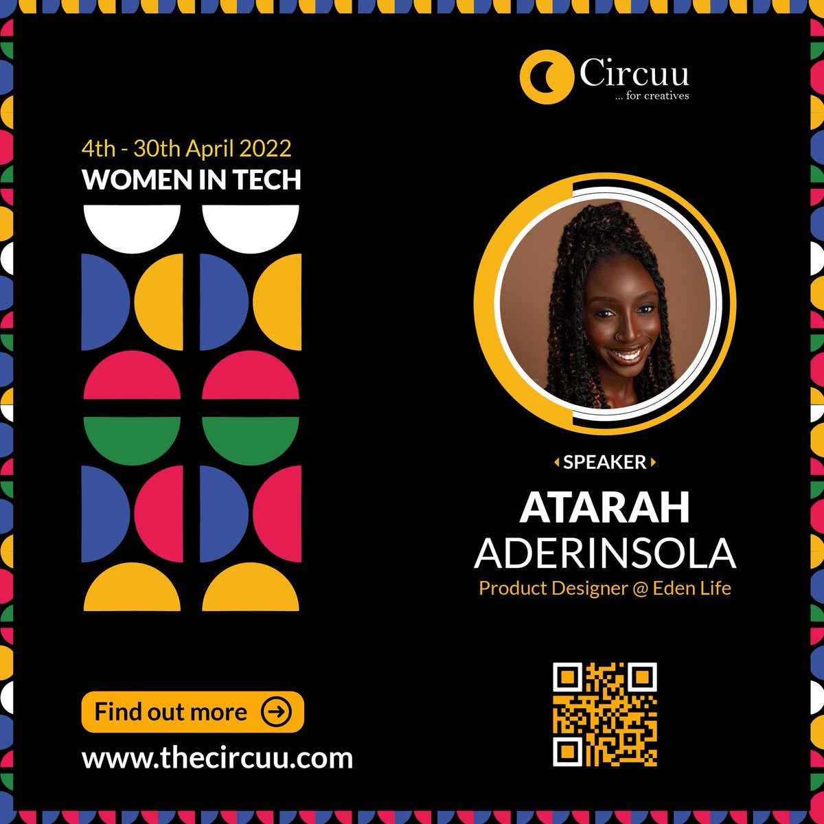 thecircuu's tweet photo. Momentum is building up for the coming weeks, starting from Monday. 4th of April. 

@Aderinsola_O, Lead product designer @ouredenlife will be speaking to the 100 ladies selected for the Women in Tech program. 

#Thecircuu
#womenintech #tech @TechCabal @TechCrunch @cuppymusic https://t.co/MBIQrGSP6c