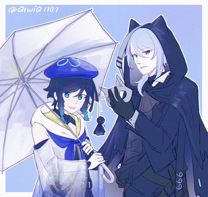 belated art for the fool's day
#Arknights x #GenshinImpact crossover based on their seiyuu's
#原神 #アークナイツ #venti #ayato 