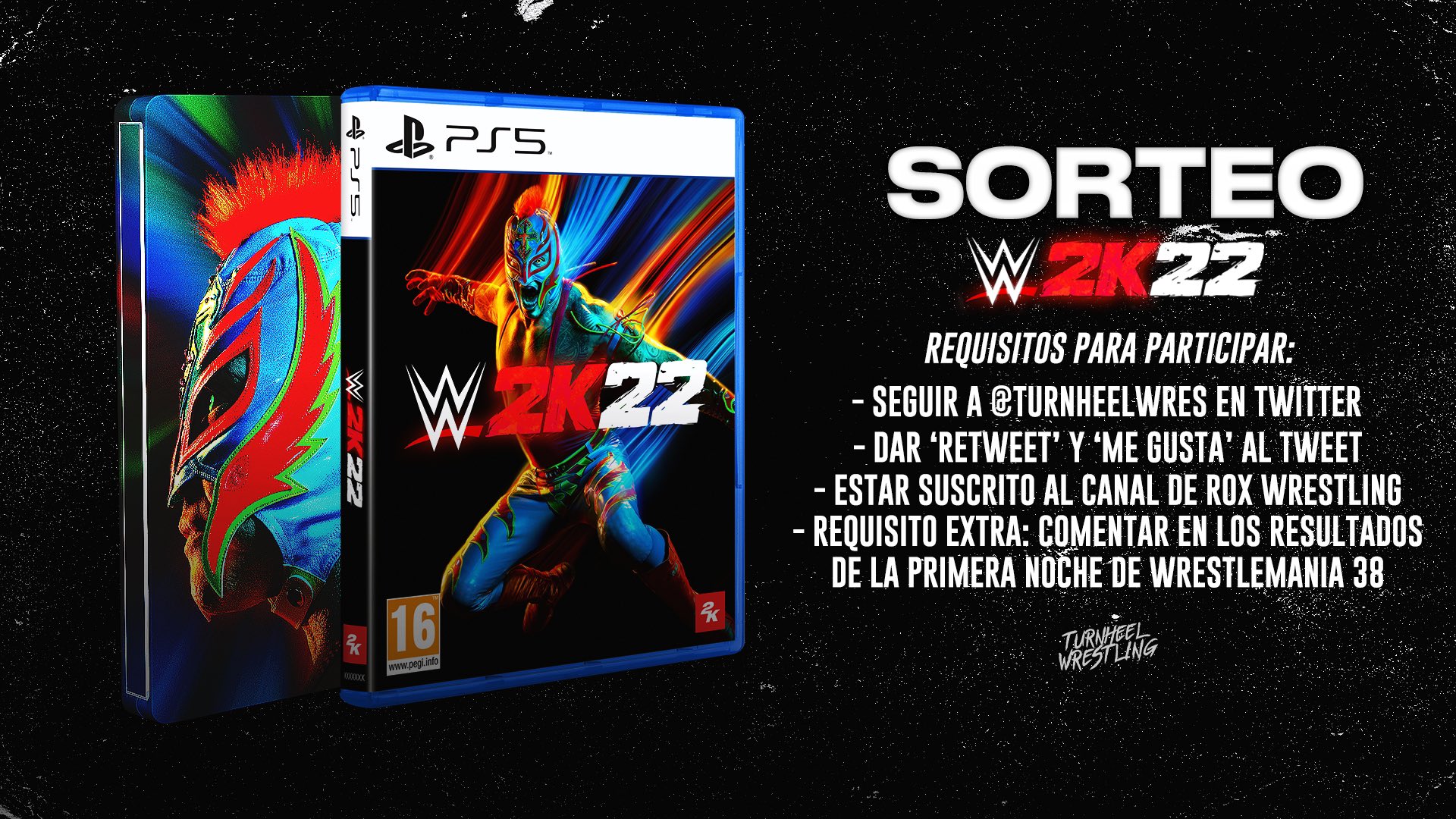 TurnHeelWrestling on X: 🚨 SORTEO INTERNACIONAL 👉🏼 Consigue un #WWE2K22  + Steelbook gracias a @2KEspana Requisitos: 📌 Seguirnos en Twitter 📌 RT y  ME GUSTA a este tweet 📌 Suscríbete al canal