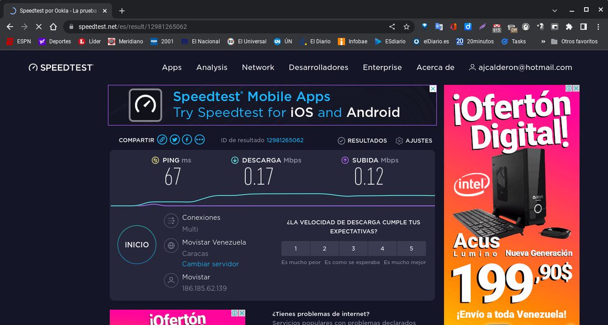 Cuando te quedas sin línea CANTV, y, por lo tanto, sin ABA, amo mi pendrive 4G+ de <a href="/MovistarVe/">Movistar Venezuela</a> <a href="/AyudaMovistarVe/">Ayuda Movistar Ve</a> , con esa velocidad que provoca no usar nunca más ABA, ni ningún operador con fibra óptica o inalámbrico. Solo salir corriendo a contratar una Solución Ágil. Cerca ¿No?