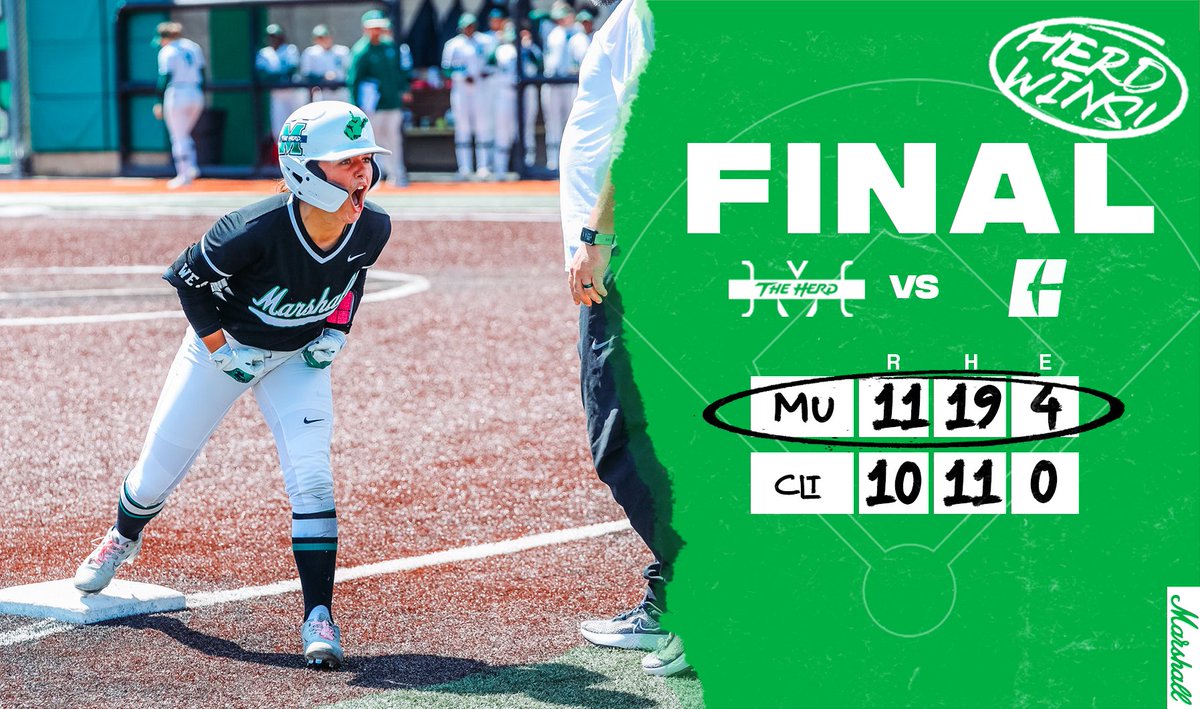 HerdSB's tweet photo. GRACE CHELEMEN WITH THE WALK OFF! MARSHALL WINS! 

#RiseAsOne https://t.co/giOPJo9Fqr