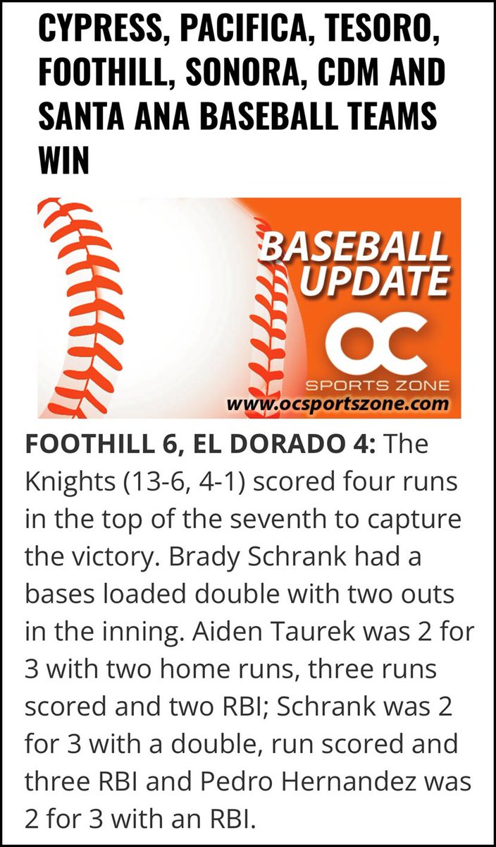 pedro_h42's tweet photo. Thanks for the write up @FoothillBasebal @OCSportsZone https://t.co/swTkyB2eKt