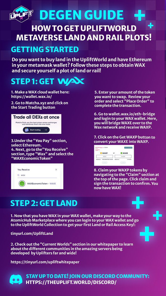 theupliftworld's tweet photo. This land auction brings so much opportunity for #NFT investors😍 #UpliftWorld is an amazing community of builders, artists, event hosts, &amp; quest designers making the #metaverse an exciting place to be 🤩&amp; ALL land starts at 200 #WAX which is ONLY .023 #ETH with ZERO GAS FEE!!!🎉 https://t.co/h4zULyiWJB