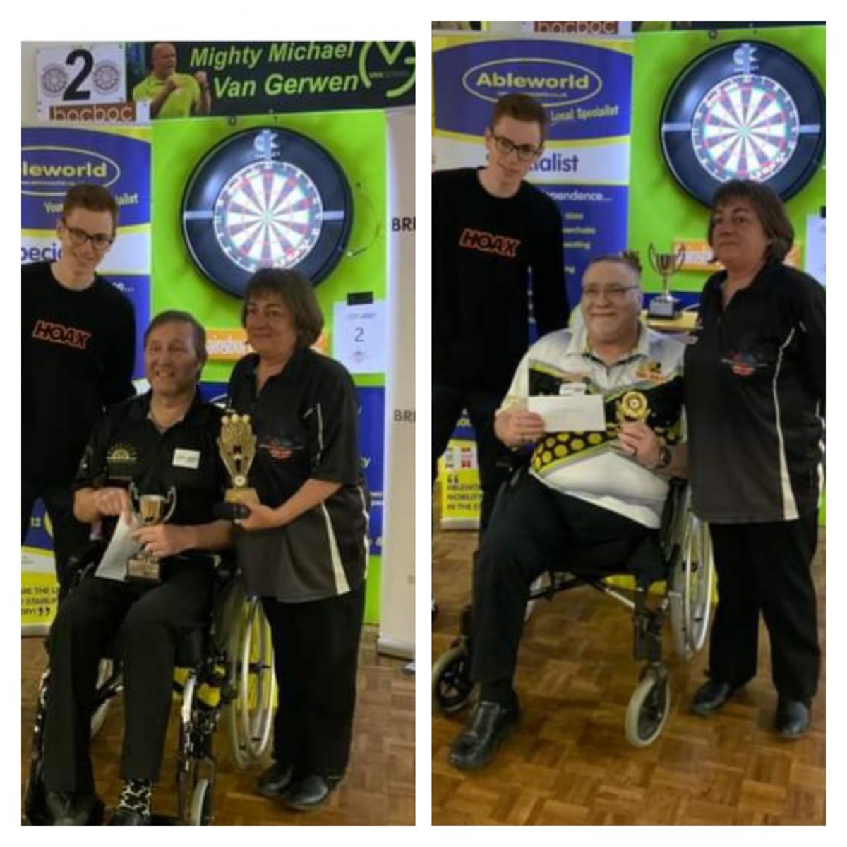 BddaWdf's tweet image. BDDA St helens wheelchair Classic final.
Darren Kennish 3 Phil lees 1.
Well played Darren 
Unlucky Phil.
@Dartsshopsth 
@WorldParaDarts 
@darts_weekly 
@DartsStockport 
@EDOdarts 
@DartsWDF 
@Parasportuk 
#Fastaway.
#Ableworld