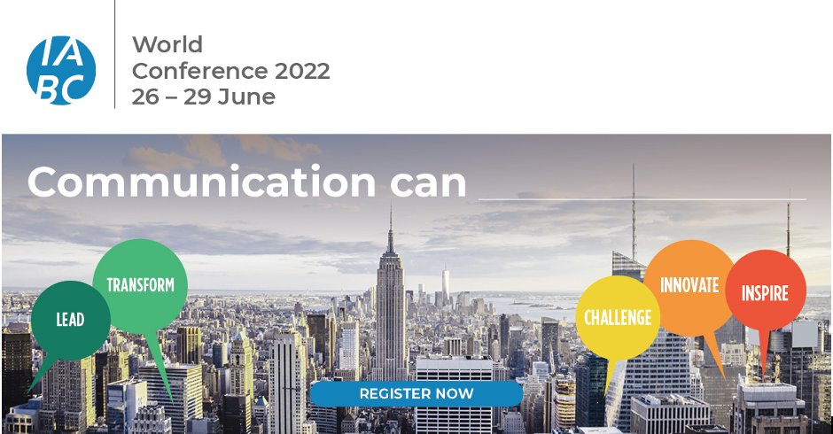 Communication can … change. Lead. Inspire. Challenge. See what else it can do at #IABC22 this June in New York City! Register to attend as we all look to rejoin and reconnect in one spot. Will I see you there? wc.iabc.com

#IABC #NYC #Communication #Comms