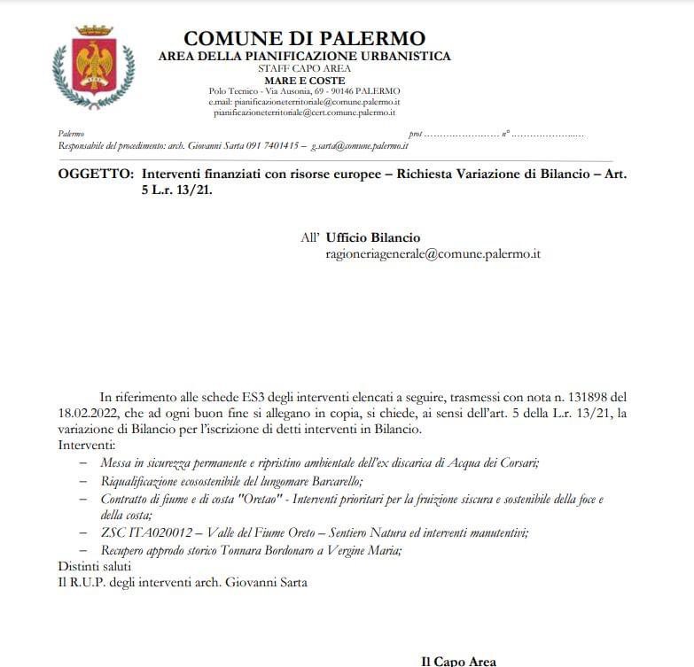 randazzom5s's tweet photo. Sono stati Iscritti nel Bilancio del Comune di Palermo le risorse vincolate provenienti dai finanziamenti nazionali ed europei  per gli interventi di Riqualificazione ecosostenibile del lungomare Barcarello ed il Recupero approdo storico Tonnara Bordonaro a Vergine Maria; https://t.co/o1ERuiIMb7