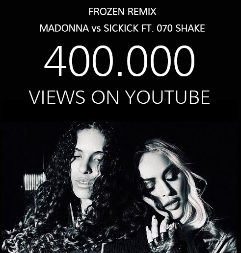 MadonnaUltimate's tweet photo. 400K VIEWS on YouTube! @madonna #Frozen ❄️Remix feat @070shake❤️🔥
Watch: https://t.co/tfJleysNvO #madonna #070shake #danimoon #video #pop #queen https://t.co/4UaRPSoB52