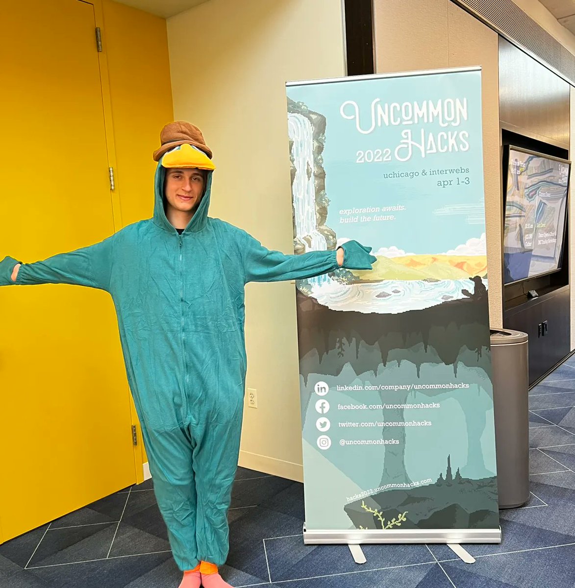 MLHacks's tweet image. #UncommonHacks is looking pretty uncommon... We&apos;re excited for the Mystery Event tonight! All we know is that there might be some MLH swag and a platypus... Can&apos;t wait! 🌟