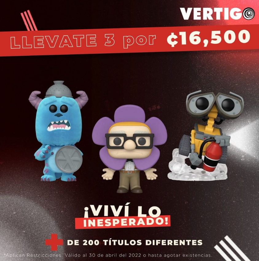 TiendaVertigo's tweet photo. Lo que estabas esperando, ahora te podés llevar 3 POP!, por solo ¢16,500. 😱🤩 Iniciá hoy mismo tu colección, 🥳 tenés más de 200 títulos para elegir. 🏡🤖👾

Visita nuestras tiendas y sitio web 👉🏻 Link en BIO 👀

Aplican restricciones, ver reglamento 👉🏻 https://t.co/y9Z68AQgLZ https://t.co/7iKhwOo1yg