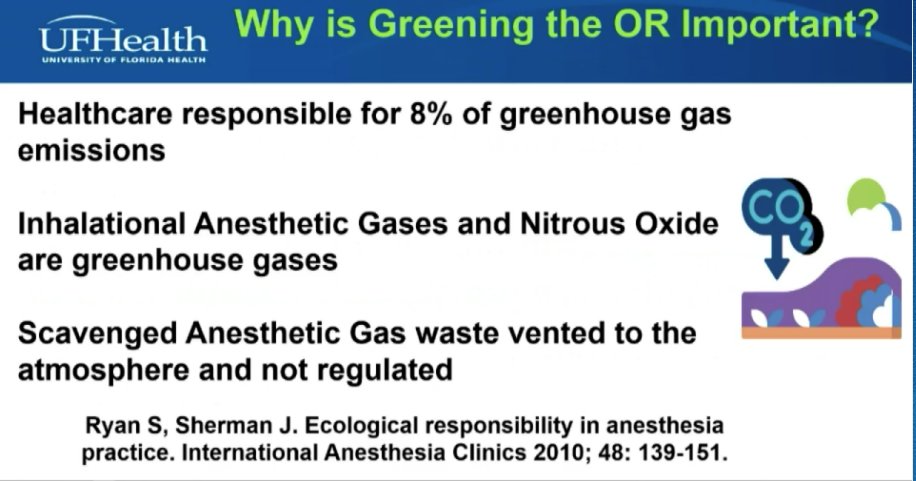 JinaSinskeyMD's tweet photo. Dr. Lauren Berkow discusses the impact of inhalational and IV anesthetics on the environment and strategies for waste reduction #SPAFL2022 #PedsAnes #PedsCardsAnes #PedsICU #PedsPain https://t.co/YpA4v0l8MO