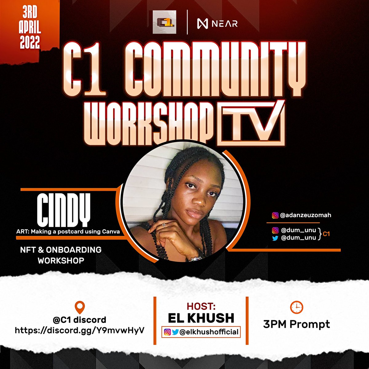 Chapter one global charity foundation ( C1 Guild ) (@dum_unu) on Twitter photo 🔥⏰TOMORROW, 3 PM WAT⏰🔥<a href="/CindyUzomah/">Cindy Uzomah</a> will be teaching a #design Workshop TV in the Discord!
Learn how to make a postcard design in #Canva! 🖼🛠🎨
Hosted by @elkhushofficial 🙌
🔗 discord.gg/Ayap7pvuRa
#digitalart #artistsupport #Web3 🔥⏰TOMORROW, 3 PM WAT⏰🔥<a href="/CindyUzomah/">Cindy Uzomah</a> will be teaching a #design Workshop TV in the Discord!
Learn how to make a postcard design in #Canva! 🖼🛠🎨
Hosted by @elkhushofficial 🙌
🔗 discord.gg/Ayap7pvuRa
#digitalart #artistsupport #Web3