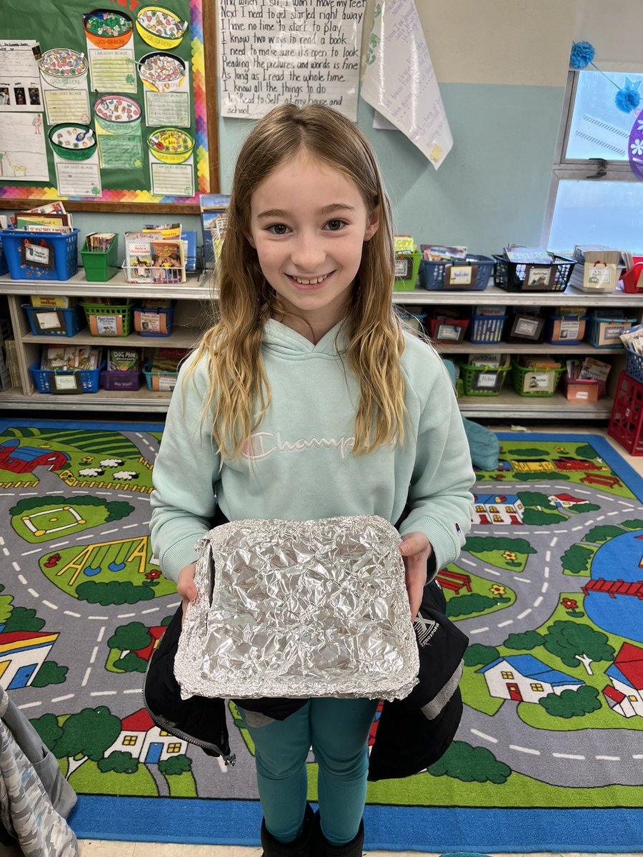 sheehan_kerry's tweet photo. It’s a good day when a student reads a nonfiction book on baking &amp; loves to tell you which recipes she’s tried at home #texttoworld connection. 😊 It’s an even better day when she greets you at the door on a Friday morning offering a brownie #aprilfoolsday 😂 Such a clever girl! https://t.co/9FYaHRScRP