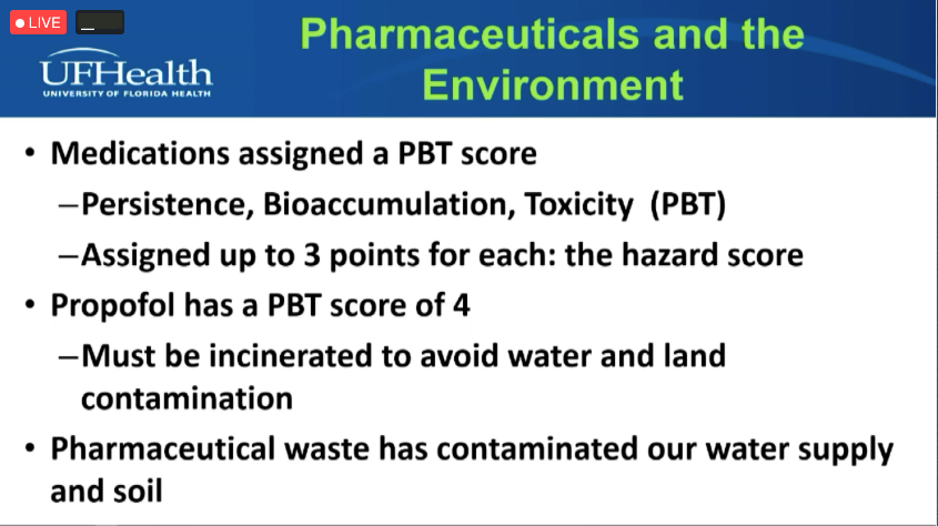JinaSinskeyMD's tweet photo. Is TIVA better for the environment than inhaled anesthetics? Dr. Lauren Berkow #SPAFL2022 #PedsAnes #PedsCardsAnes #PedsICU #PedsPain https://t.co/w2L9yG1kx5