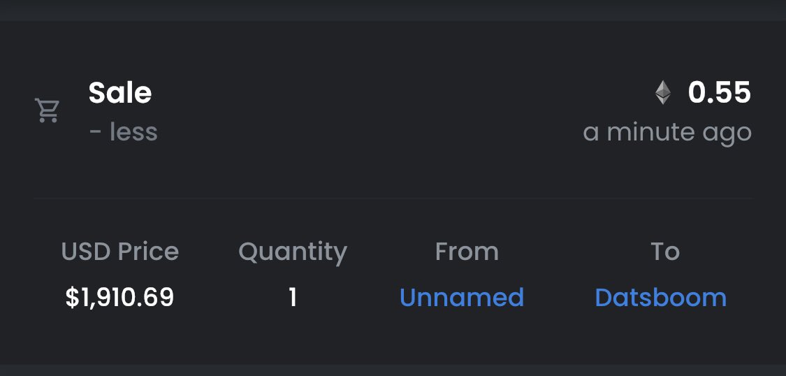 XanderMCarrera's tweet photo. Blessed! I was able to sell my first NFT for $1910 from a $150 investment! 

Time to build off from here and start learning more about Web3, The Metaverse and acquire more knowledge! https://t.co/R95wQuZIXy