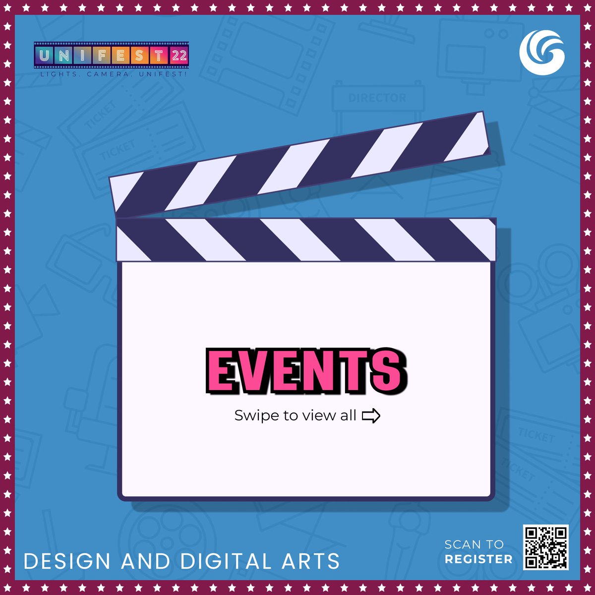 UNIFEST1's tweet photo. Wanna 𝗳𝗹𝗮𝘂𝗻𝘁 how well acquainted you are with your 𝗱𝗲𝘀𝗶𝗴𝗻𝘀 or your 𝗰𝗮𝗺𝗲𝗿𝗮? We have a wide variety of events just for you. Swipe right to have a look at them. 
.
.
.
#galgotiasunifest #unifest2022  #fest2022 #unifest #design #digitalarts #drishyam #reels #feelit https://t.co/foMHMBZgfc