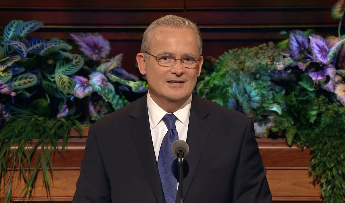 ldsconf's tweet photo. “Jesus specializes in the seemingly impossible. He came here to make the impossible possible, the irredeemable redeemable, to heal the unhealable, to right the unrightable and to promise the unpromisable.” #ElderKearon | #GeneralConference https://t.co/Y3xpYobHO2
