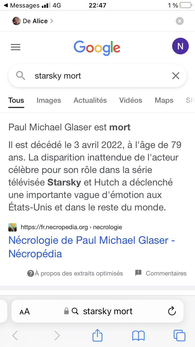 Mais non! Starsky sera mort demain !!!!!! :(((