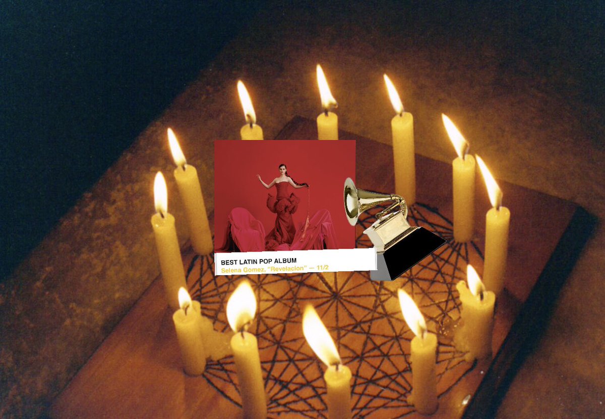 SelenaGqueens's tweet image. Manifesting Revelacion to win best Latin pop album at the Grammy